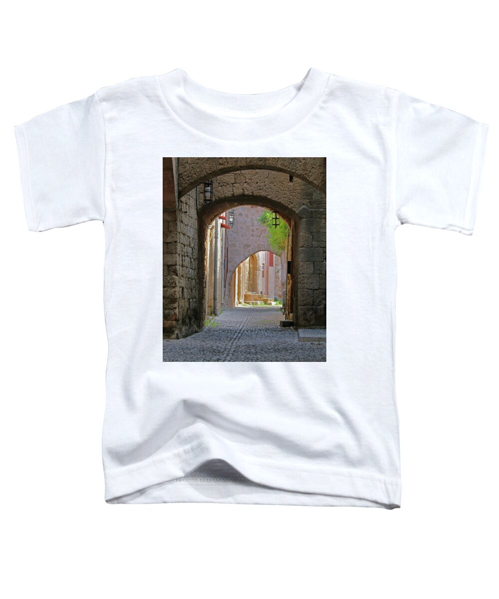 Greece Toddler T-Shirt featuring the photograph Medieval City in Rhodes by M Kathleen Warren