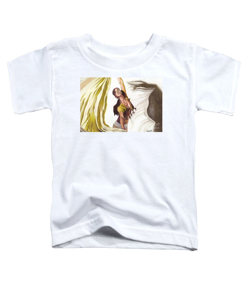 Misty Toddler T-Shirt featuring the drawing Misty Copeland 2 by Philippe Thomas