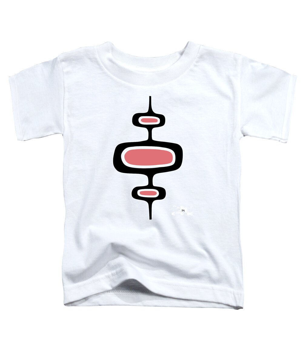 Mid Century Modern Toddler T-Shirt featuring the digital art Mod Pod One in Pink by Donna Mibus
