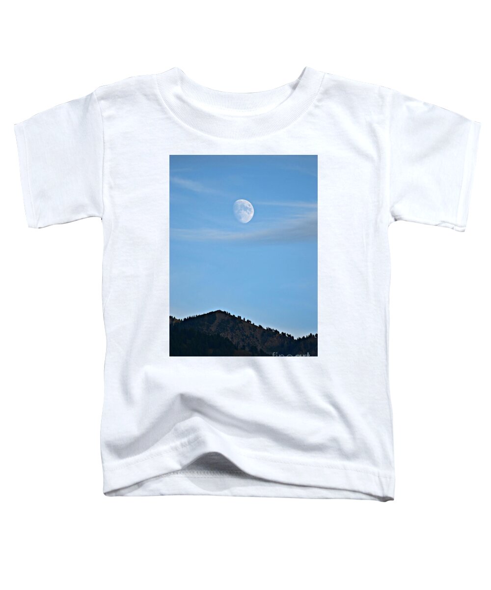 Moon Toddler T-Shirt featuring the photograph Moon Over the Mountains by Dorrene BrownButterfield