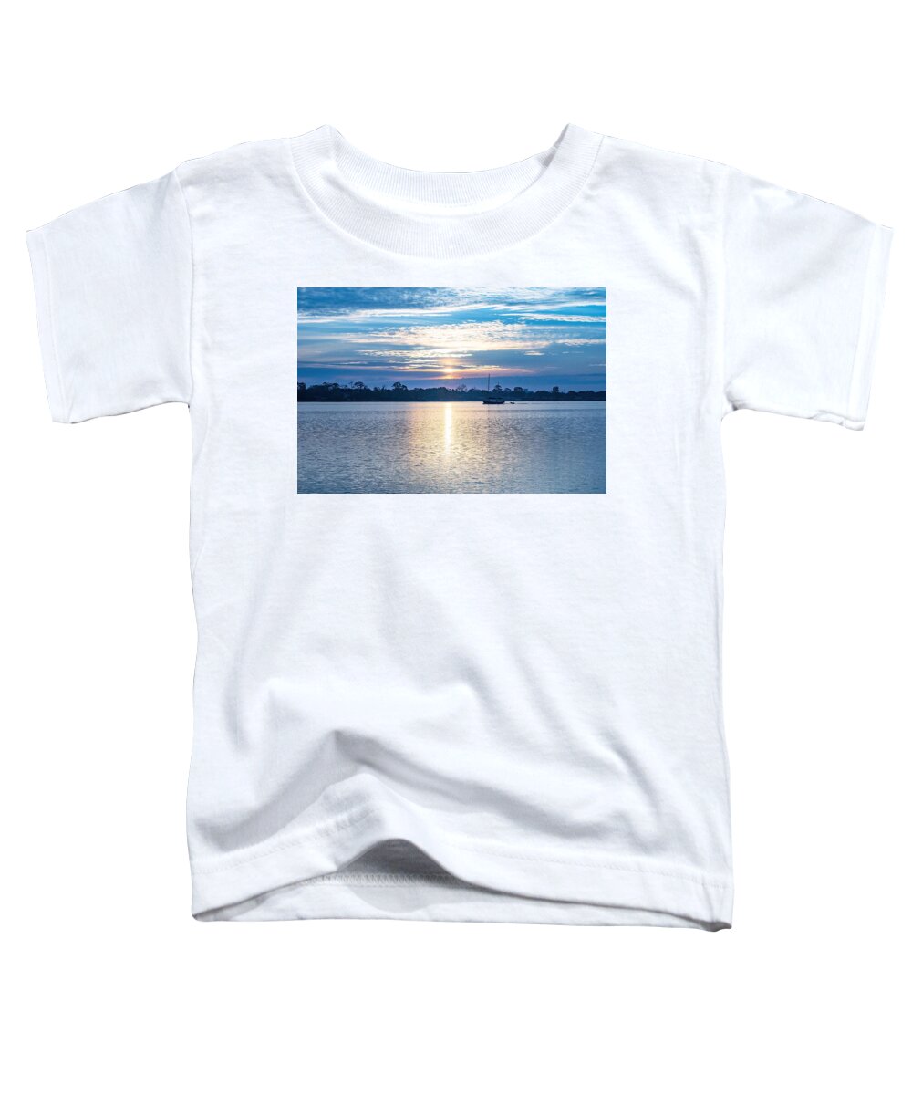 River Toddler T-Shirt featuring the photograph Morning on the River by Mary Ann Artz