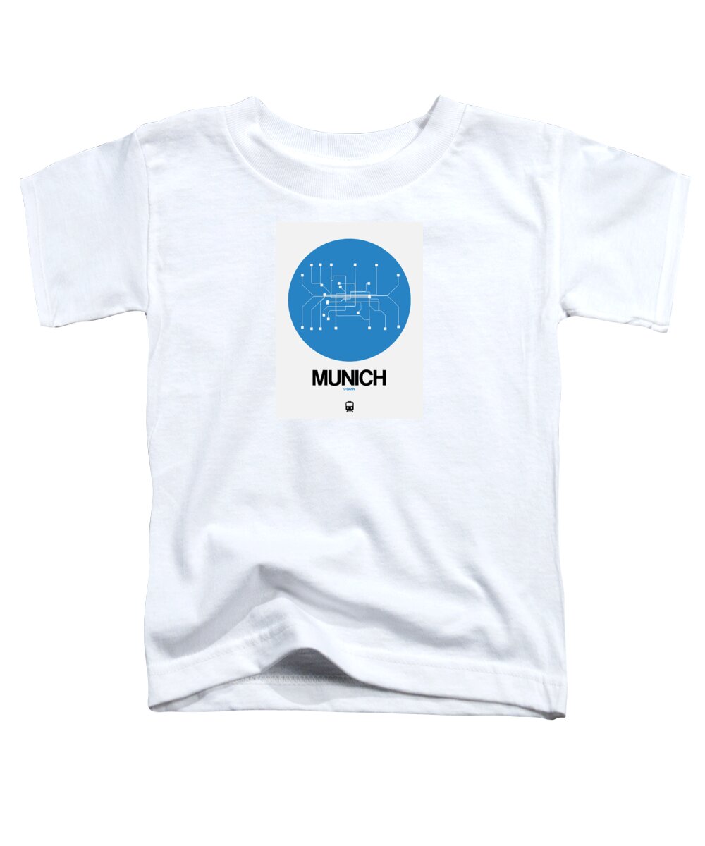 Vacation Toddler T-Shirt featuring the digital art Munich Blue Subway Map by Naxart Studio