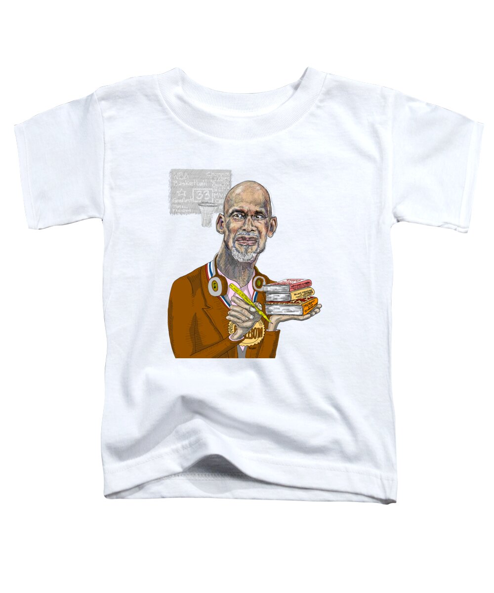 Kareem Toddler T-Shirt featuring the drawing My Mind is my Greatest Asset by Robert Yaeger