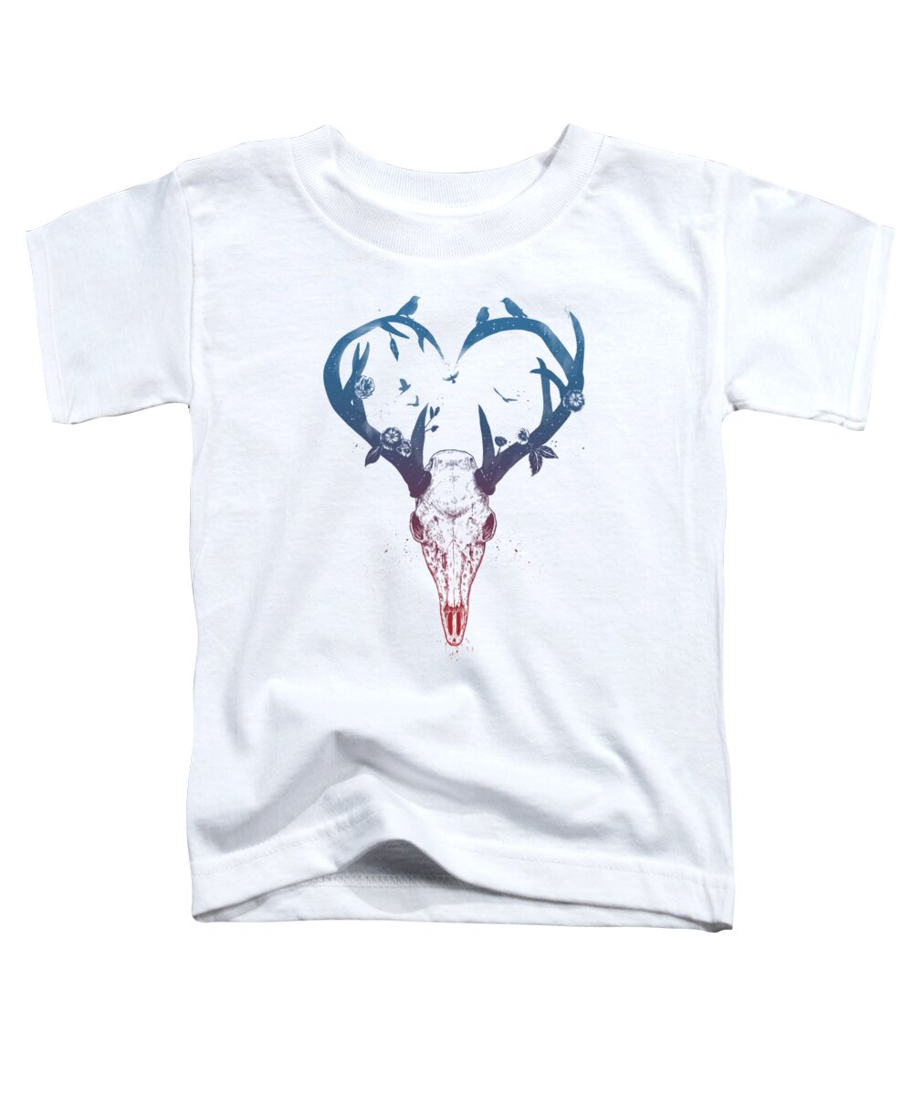 Deer Toddler T-Shirt featuring the drawing Neverending love by Balazs Solti