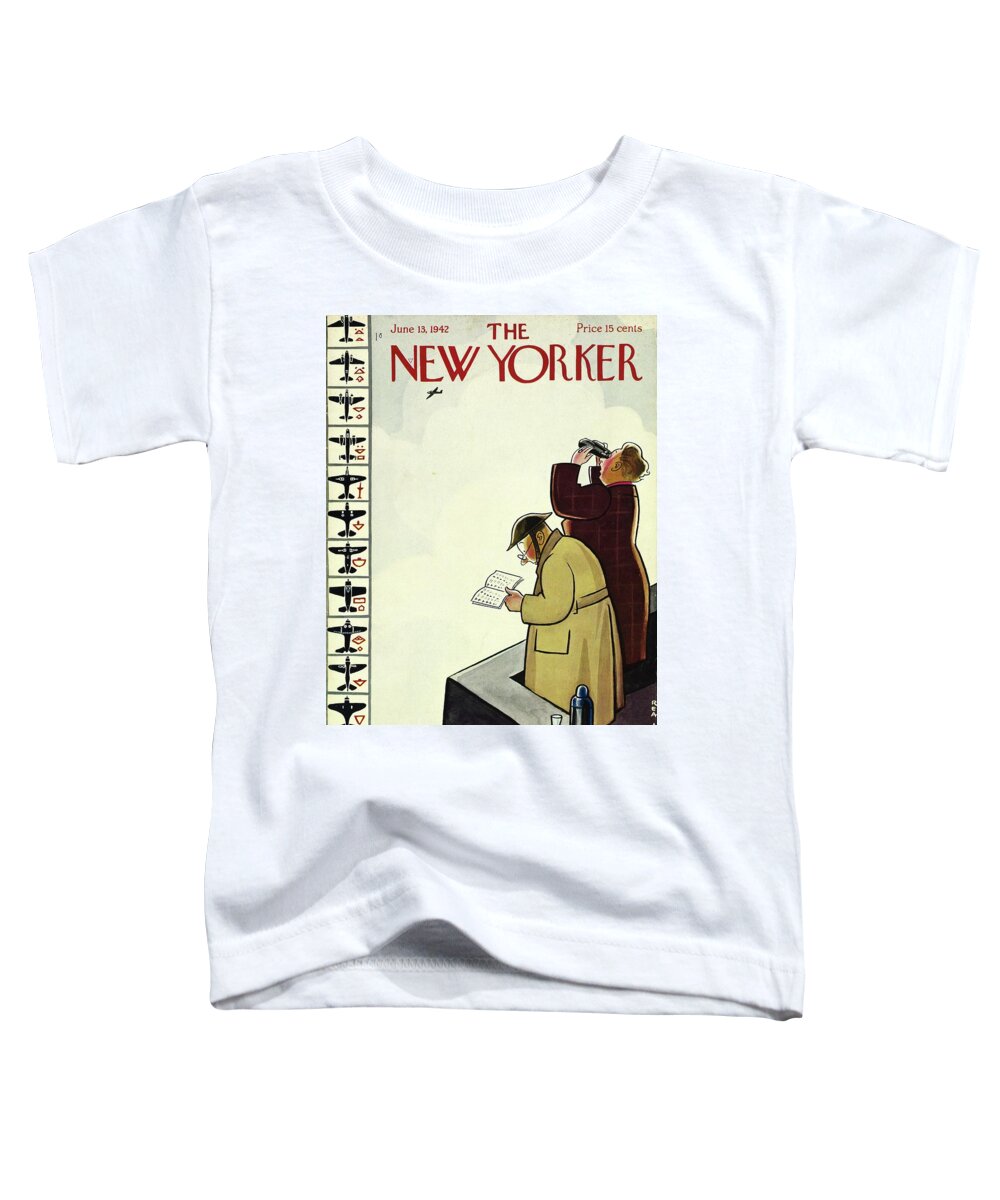 Binoculars Toddler T-Shirt featuring the painting New Yorker June 13 1942 by Rea Irvin