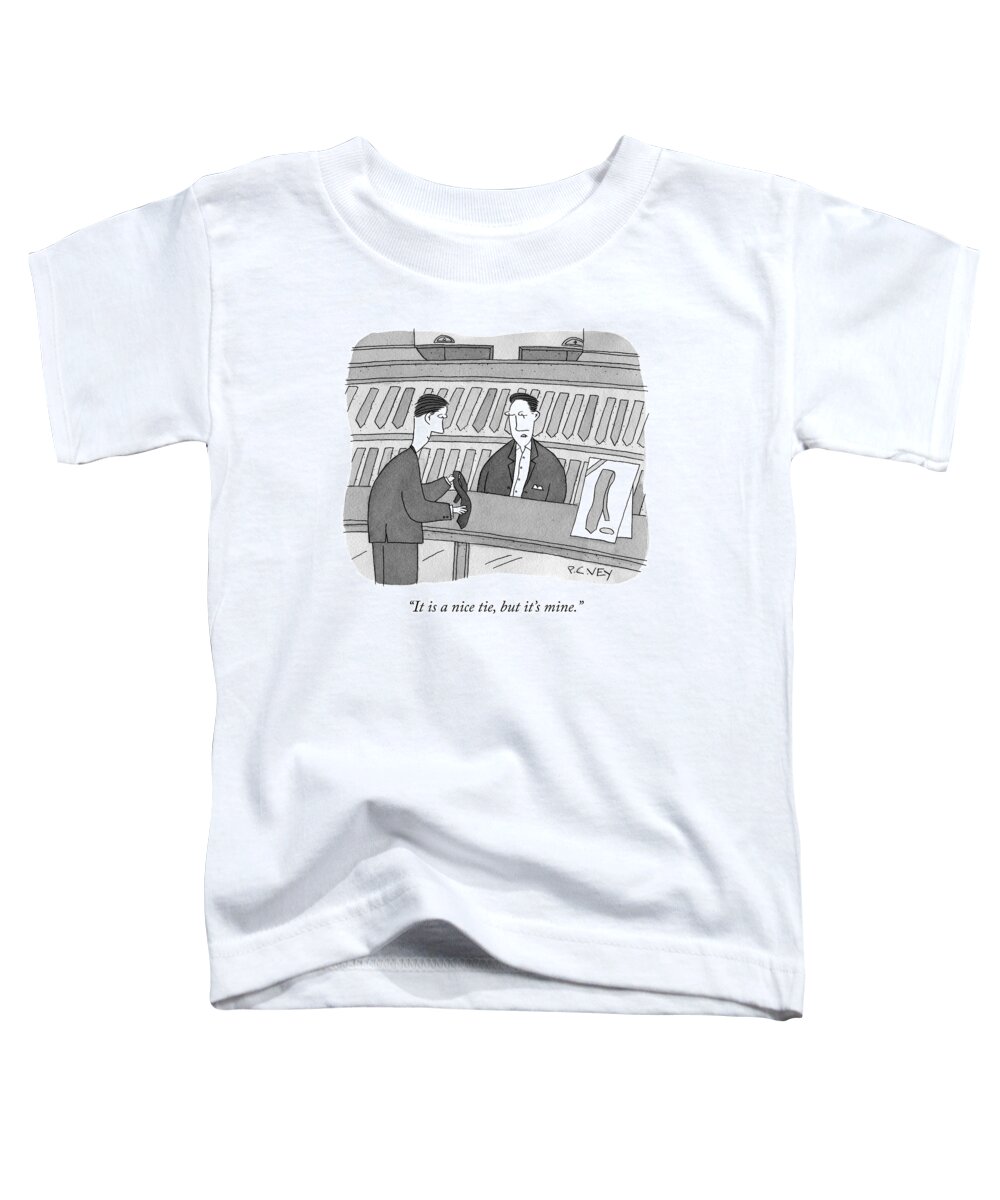 it Is A Nice Tie Toddler T-Shirt featuring the drawing Nice Tie by Peter C Vey