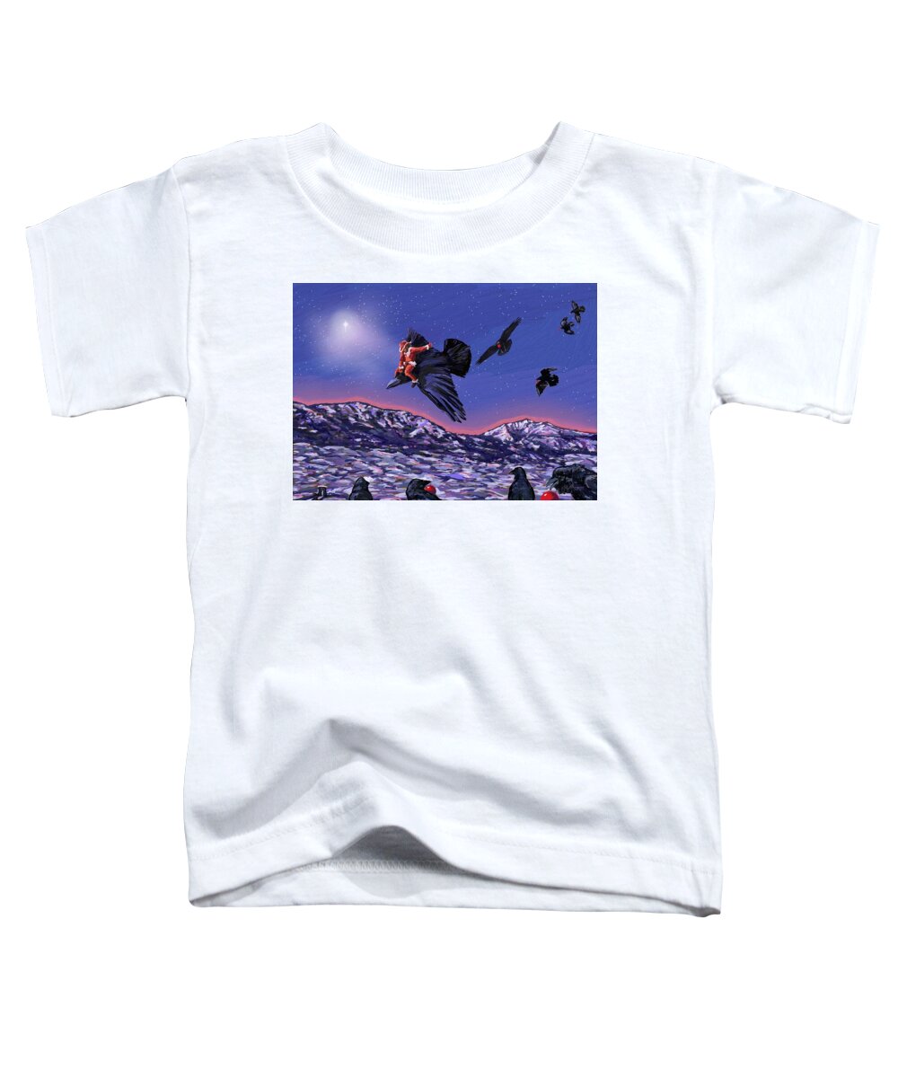 Xmas Toddler T-Shirt featuring the digital art Santa's Scout by Les Herman