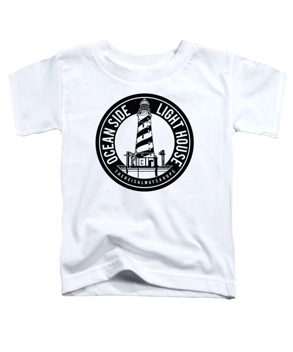 Ocean Toddler T-Shirt featuring the digital art Ocean Side Lighhouse by Long Shot