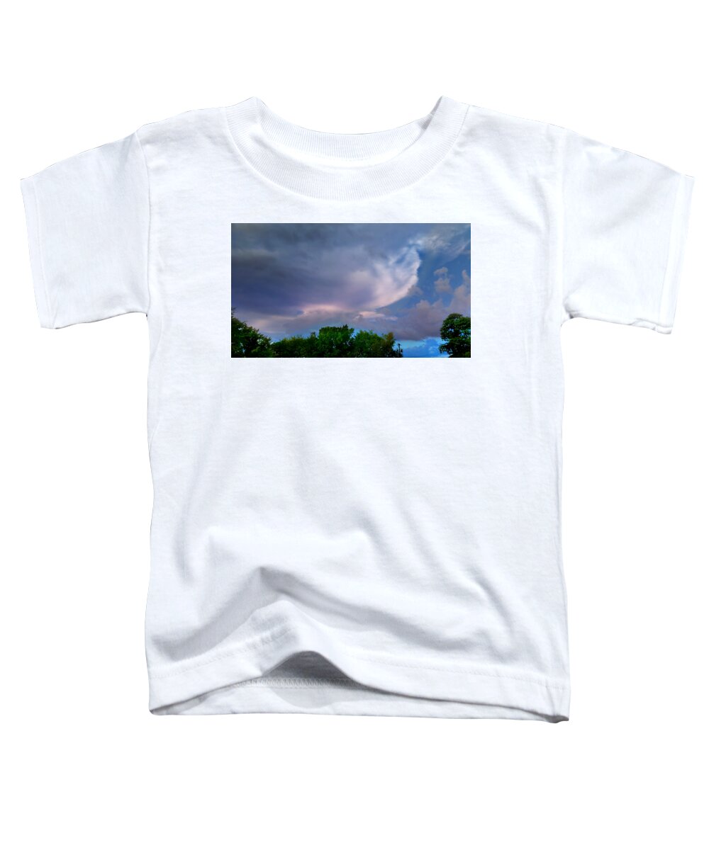 Weather Toddler T-Shirt featuring the photograph Perfectly Pink and Purple Sky by Ally White