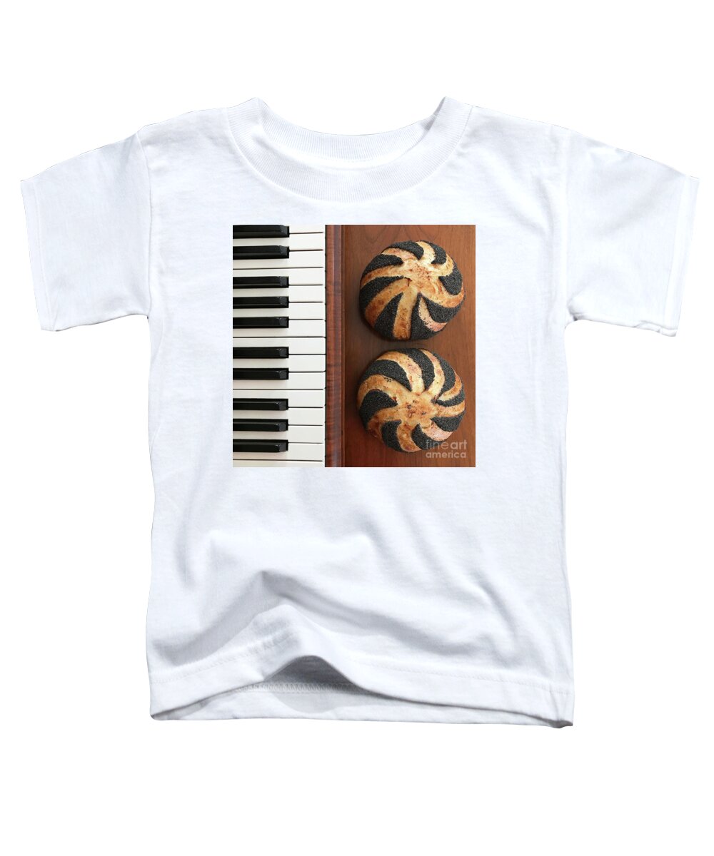 Bread Toddler T-Shirt featuring the photograph Piano And Poppy Seed Swirl Sourdough 3 by Amy E Fraser