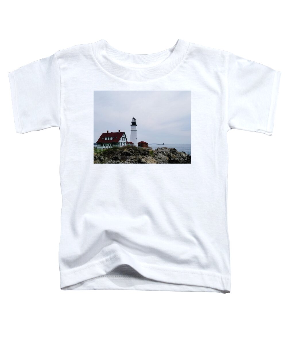 Portland Toddler T-Shirt featuring the photograph Portland Head Lighthouse by Elizabeth M