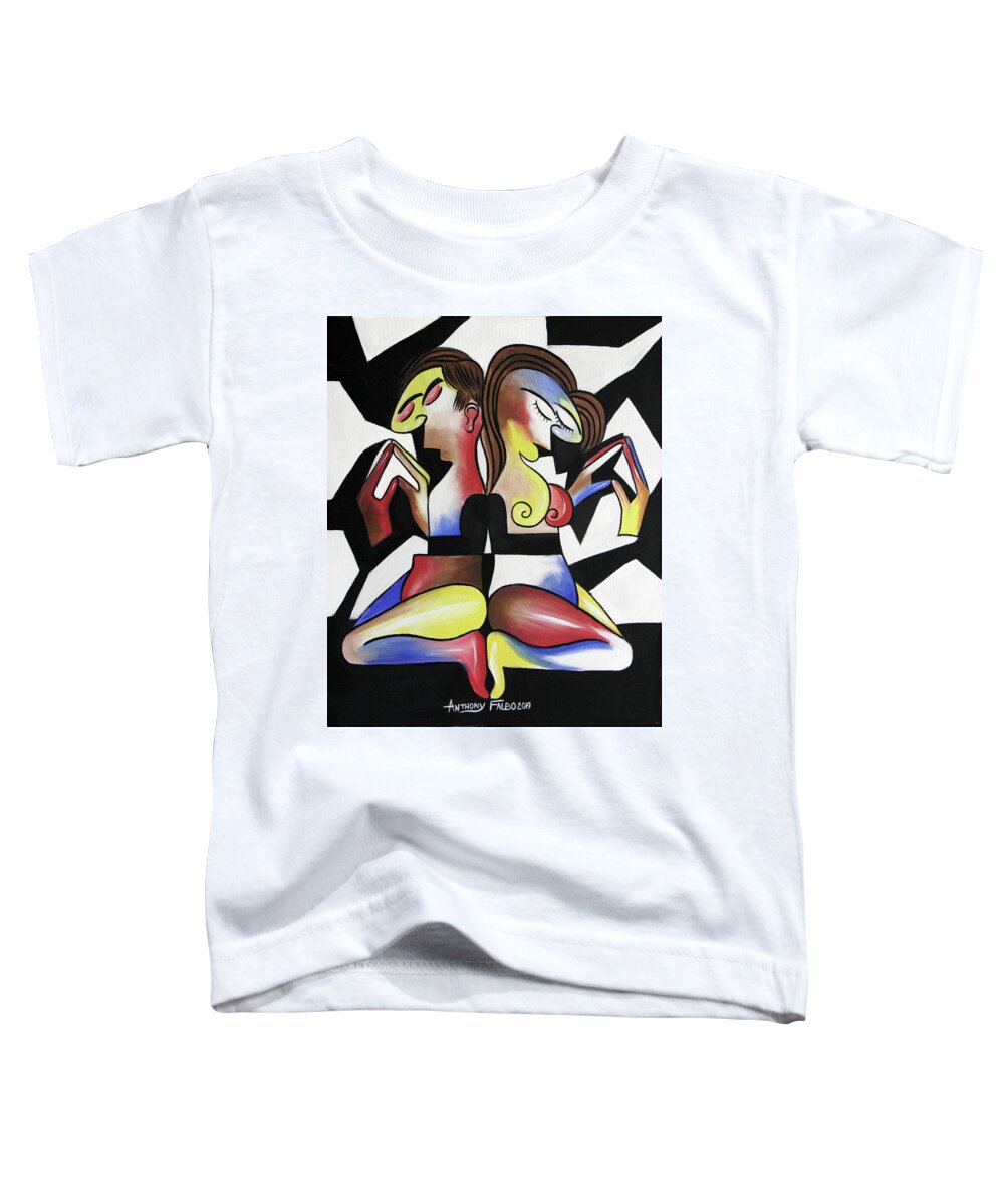 Cubism Toddler T-Shirt featuring the painting Pray In Color In A Black And White World by Anthony Falbo