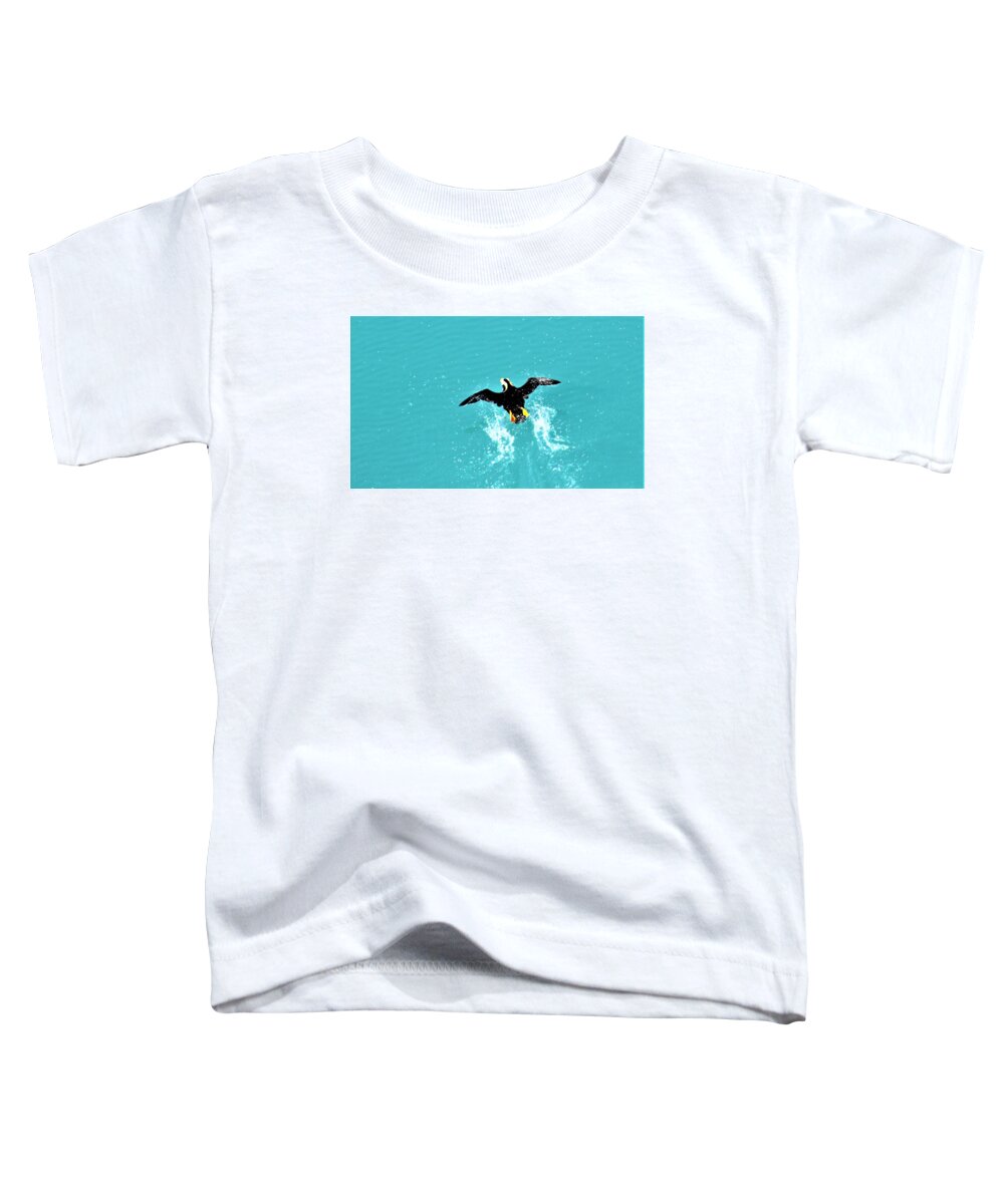 Puffin Toddler T-Shirt featuring the photograph Puffin Takeoff by FD Graham
