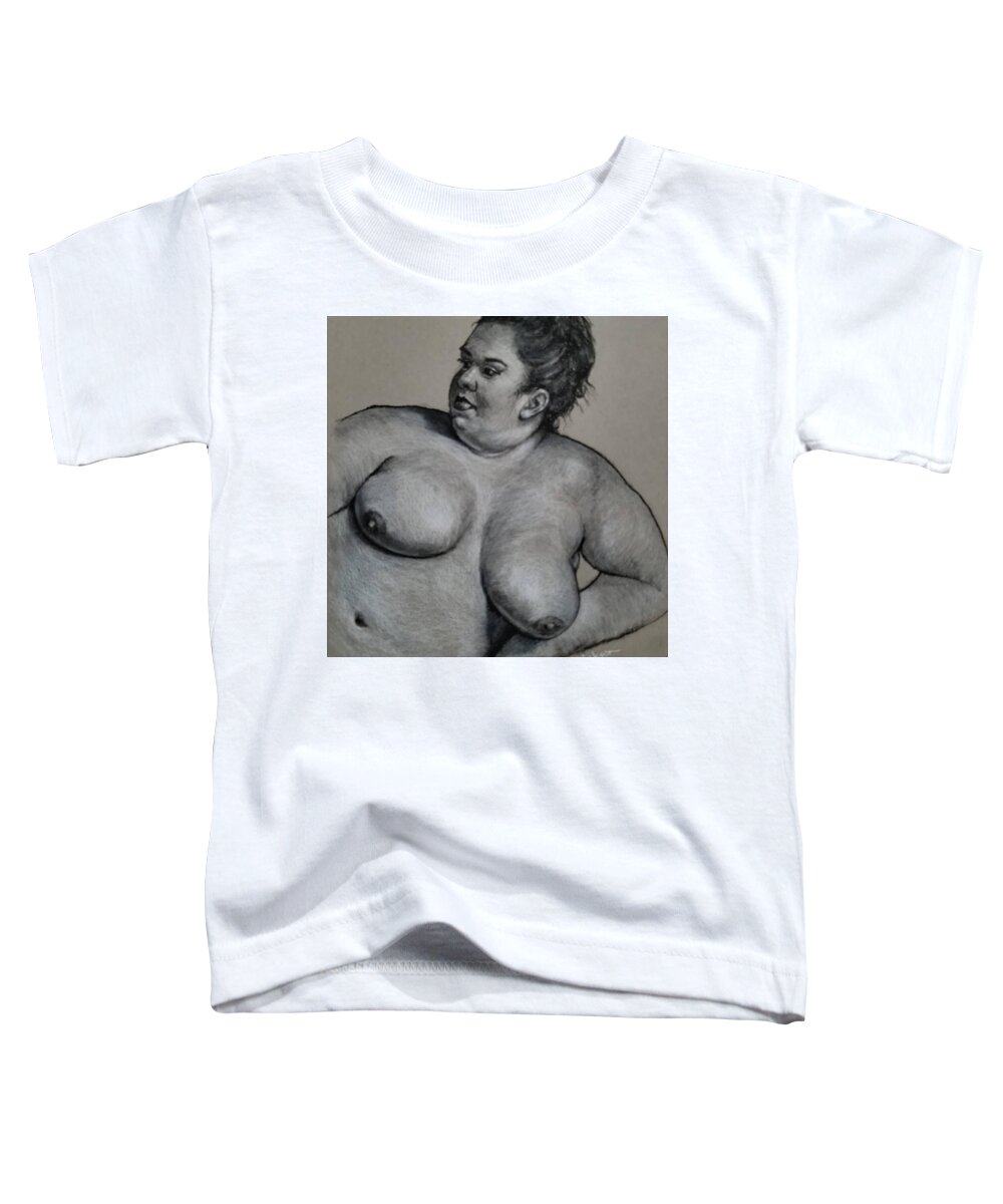 Nude Toddler T-Shirt featuring the painting Reclining Nude by Jeff Dickson