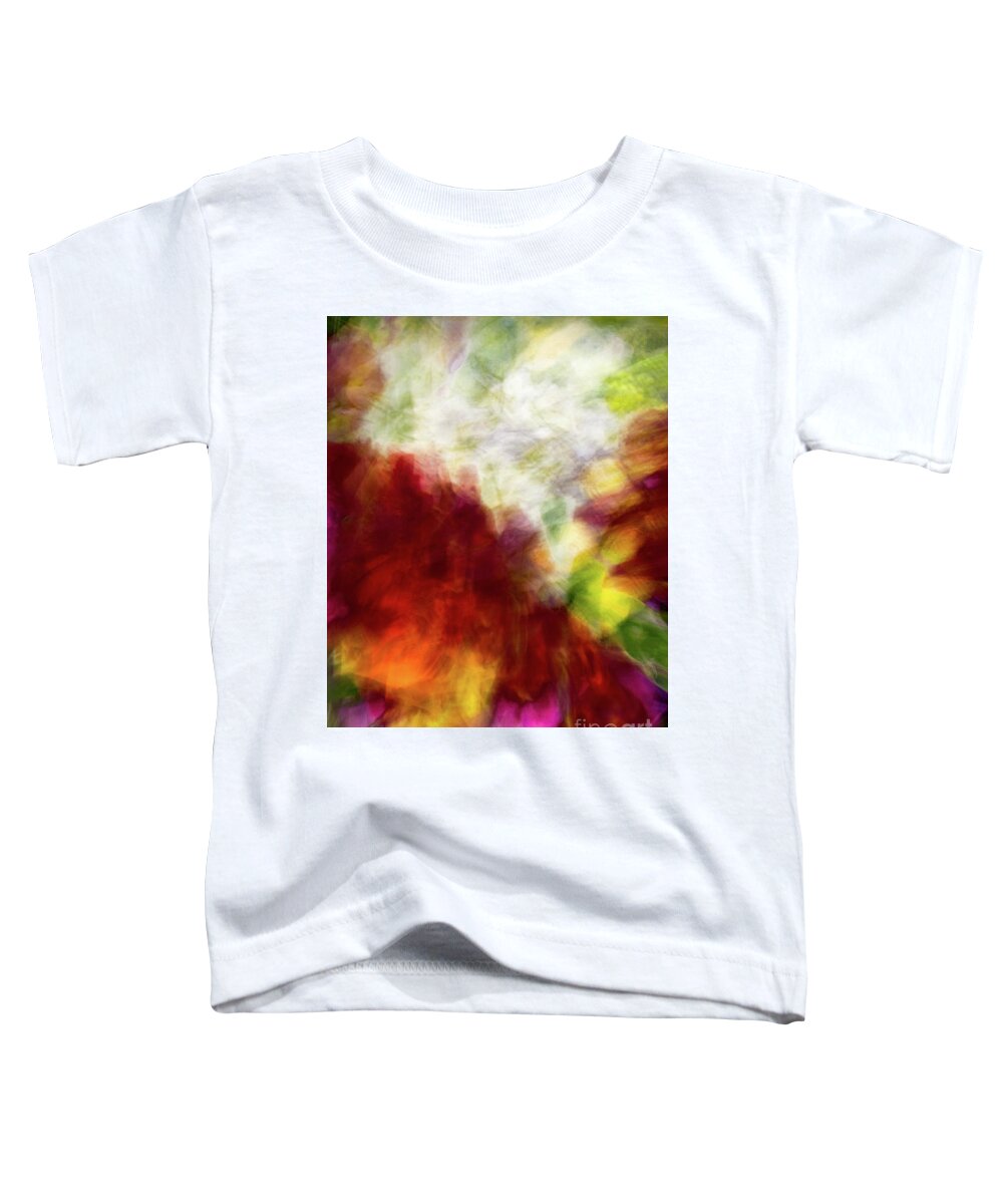 Abstract Toddler T-Shirt featuring the photograph Red and white flower motion abstract by Phillip Rubino