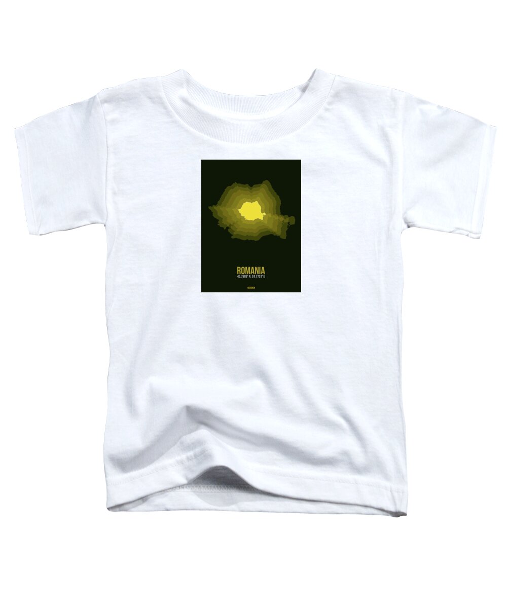 Map Of Romania Toddler T-Shirt featuring the digital art Romania Radiant Map II by Naxart Studio