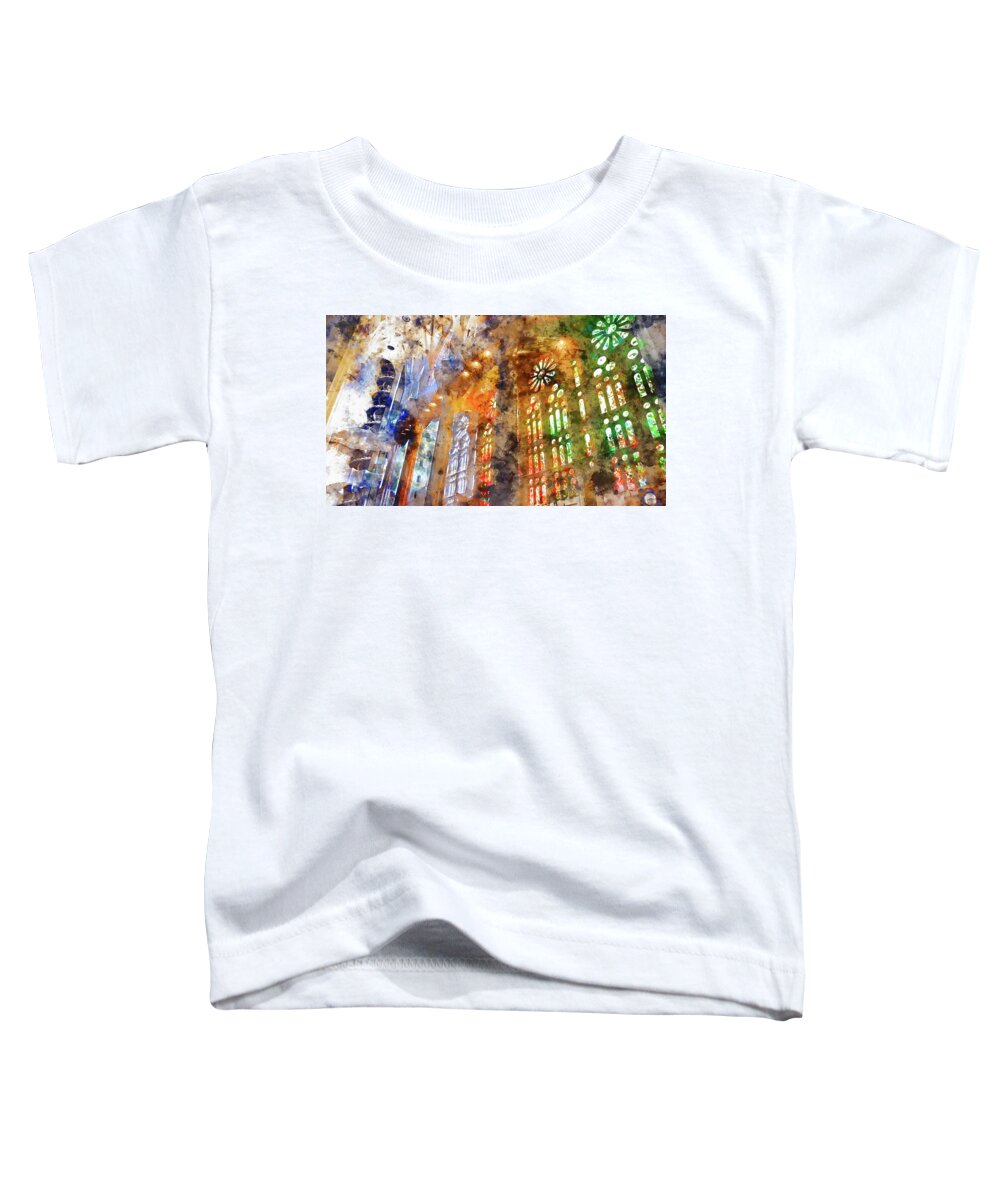 Sagrada Familia Toddler T-Shirt featuring the painting Sagrada Familia - 26 by AM FineArtPrints