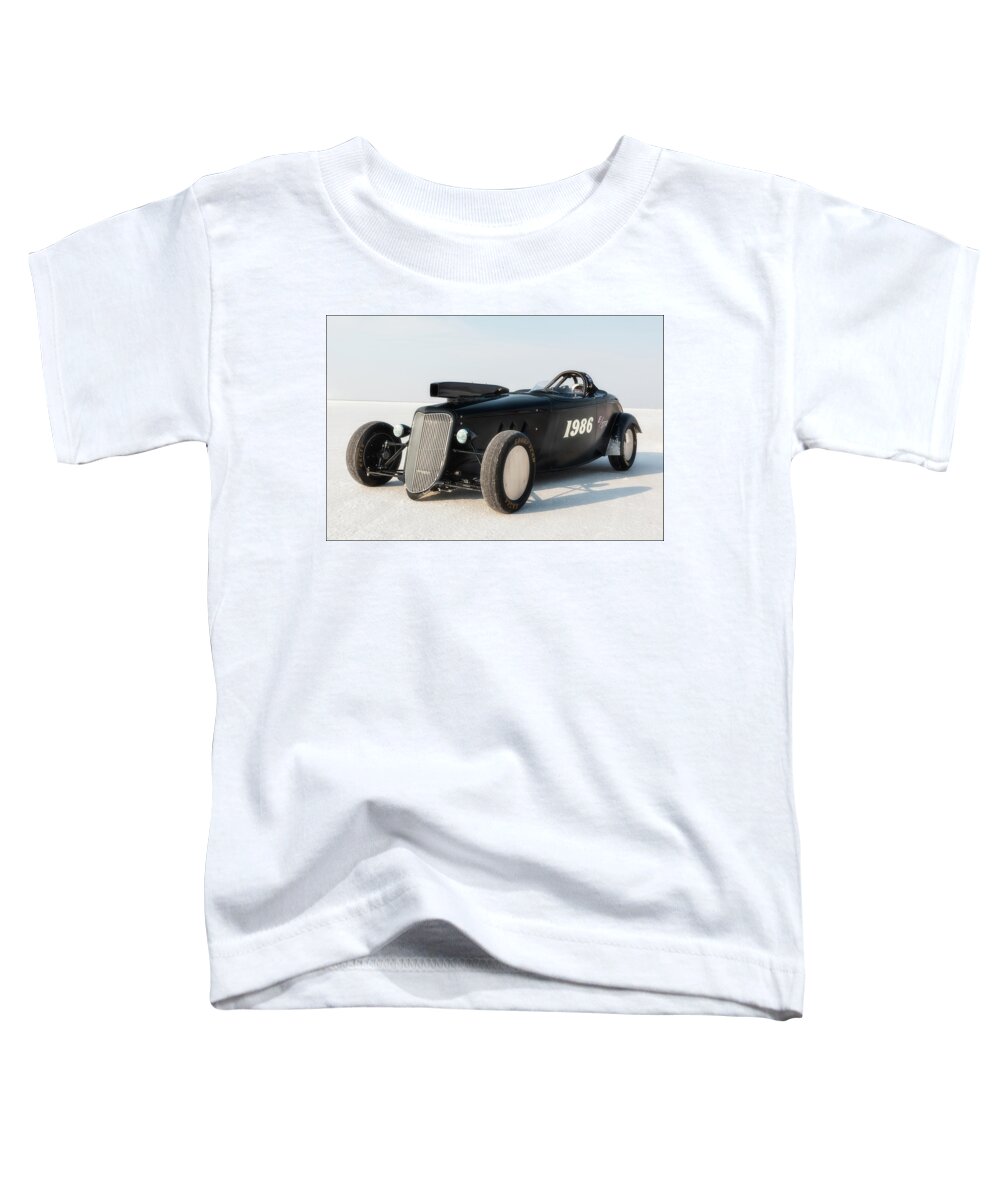 Bonneville Toddler T-Shirt featuring the photograph Salt Flats - Roadster #1986 by Andy Romanoff