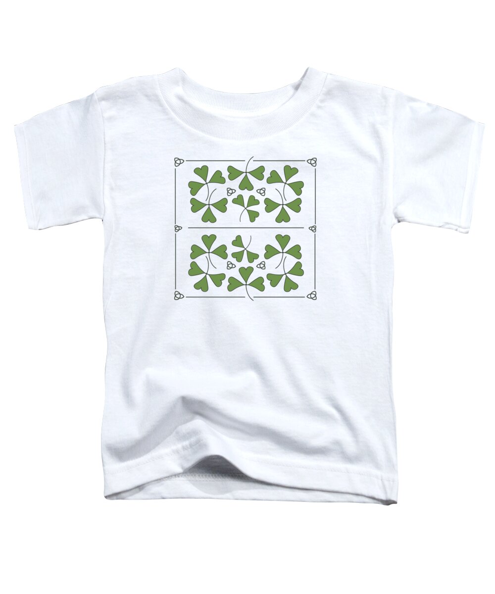 Shamrocks Toddler T-Shirt featuring the digital art Shamrocks and Trinity Knots by Lisa Blake