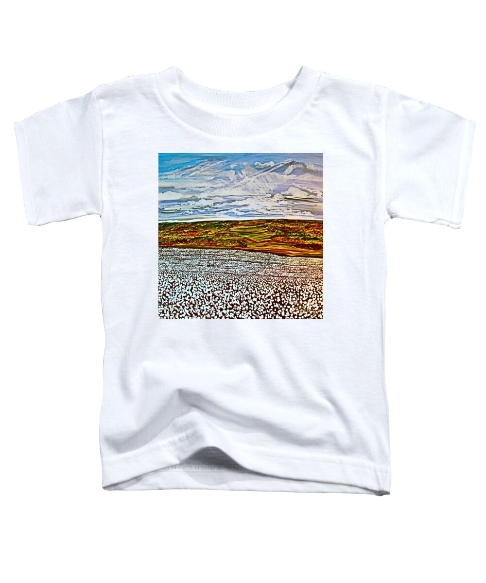 Prints Toddler T-Shirt featuring the painting Southern Snow by Barbara Donovan