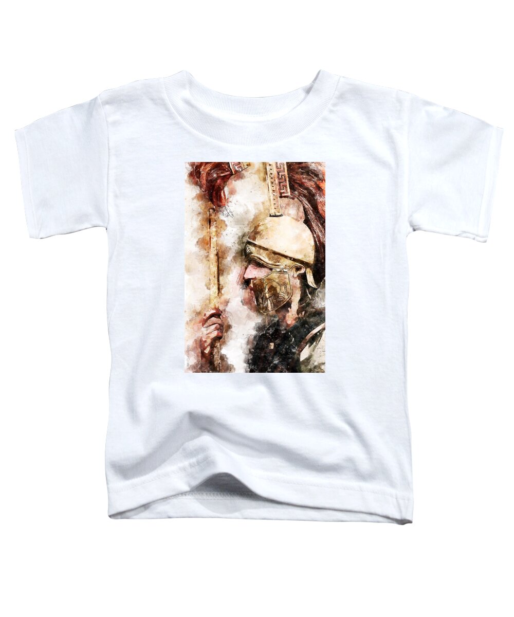 Spartan Warrior Toddler T-Shirt featuring the painting Spartan Hoplite - 29 by AM FineArtPrints
