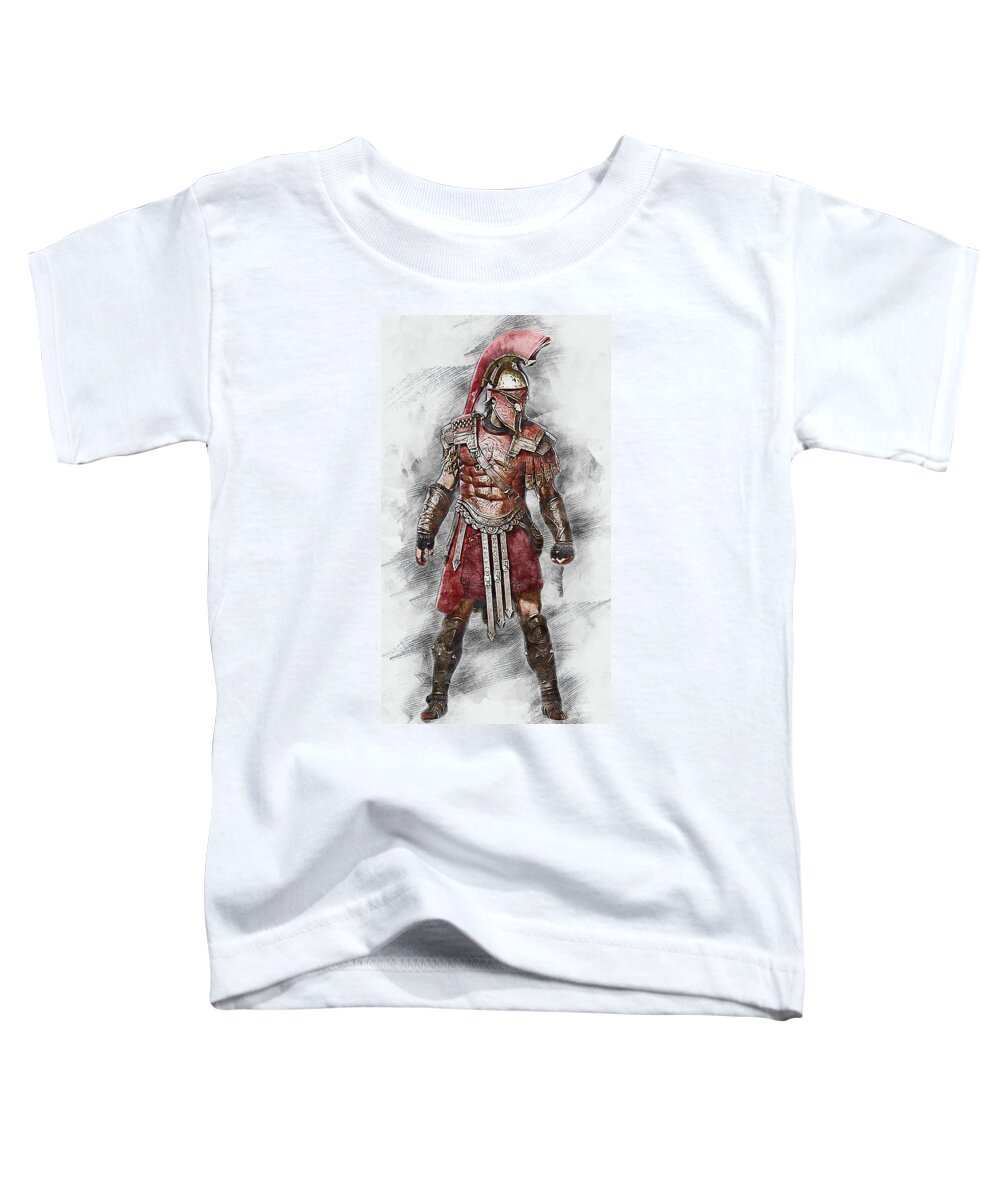 Spartan Warrior Toddler T-Shirt featuring the painting Spartan Hoplite - 56 by AM FineArtPrints