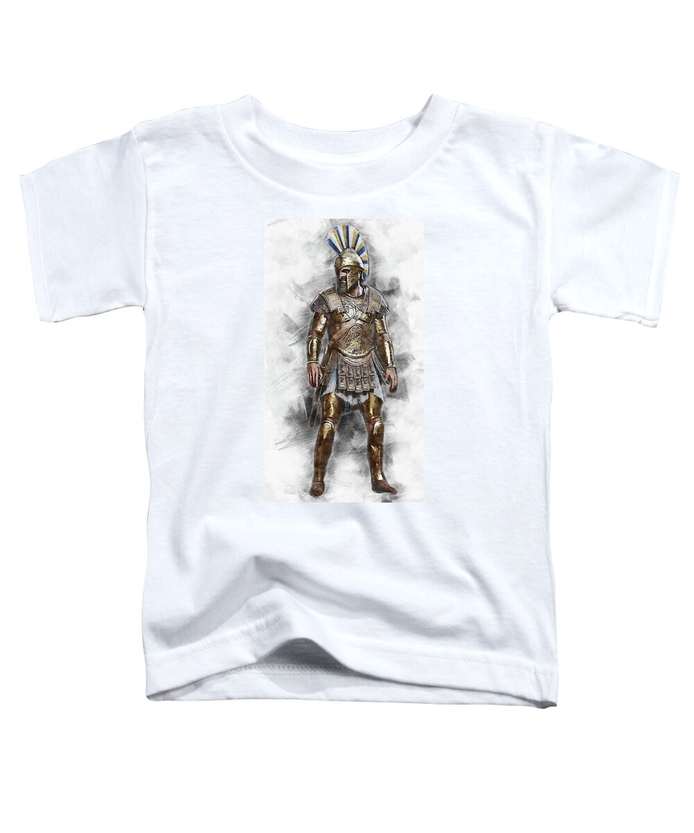Spartan Warrior Toddler T-Shirt featuring the painting Spartan Hoplite - 58 by AM FineArtPrints