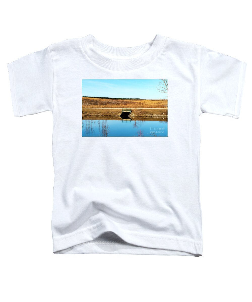 Lake Toddler T-Shirt featuring the photograph Spill Way into Lake by Sandra J's