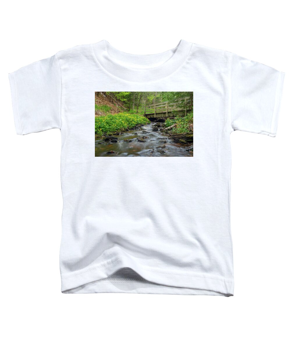 Footsore Fotography Toddler T-Shirt featuring the photograph Spring at Munising Creek by Gary McCormick