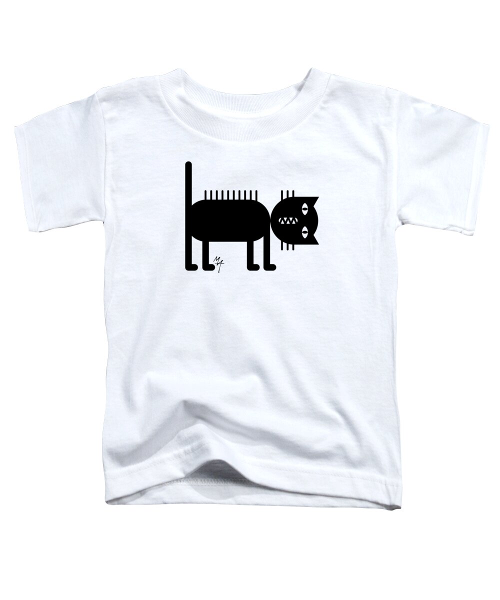 Standing Cat Toddler T-Shirt featuring the digital art Standing Cat by Attila Meszlenyi