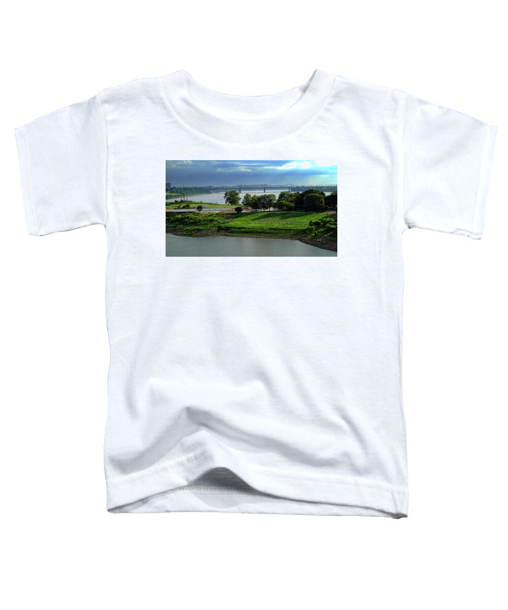 River Toddler T-Shirt featuring the photograph Storms over Mud Island by George Taylor