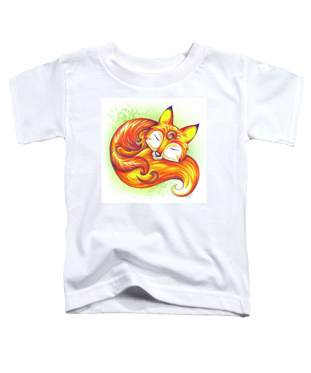 Fox Toddler T-Shirt featuring the drawing Stylized Fox II by Sipporah Art and Illustration