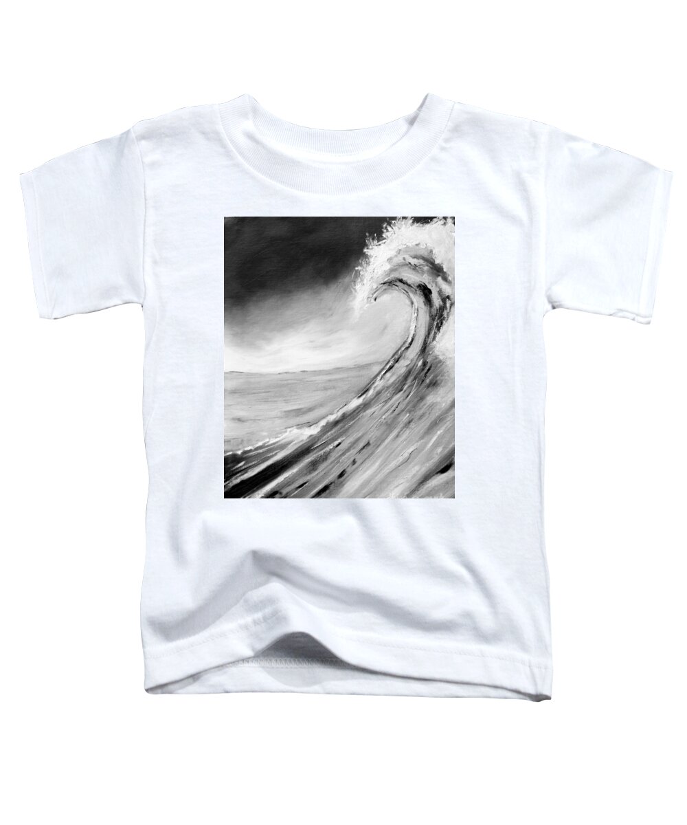 Wave Toddler T-Shirt featuring the painting Surfs Up 2 by Tracey Lee Cassin
