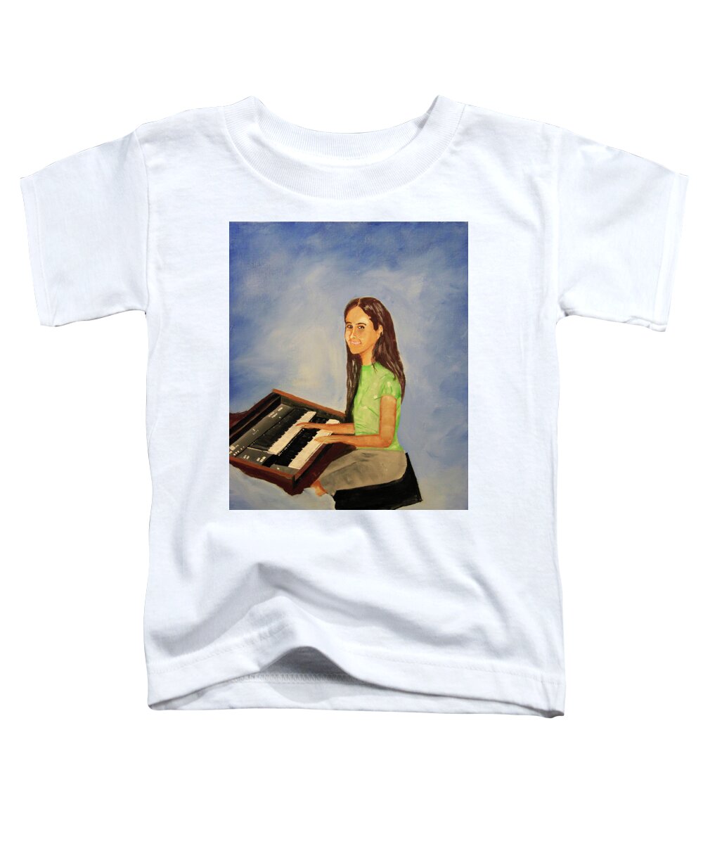Organ Toddler T-Shirt featuring the painting Talented Youth by Luis F Rodriguez