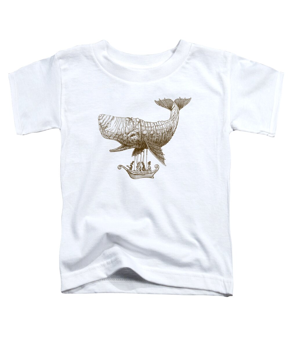 Whale Toddler T-Shirt featuring the drawing Tea at Two Thousand Feet by Eric Fan