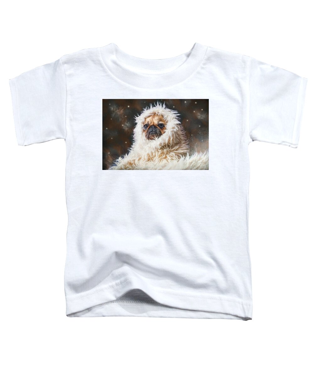 Pug Toddler T-Shirt featuring the painting The Abominable Pug by Tina LeCour