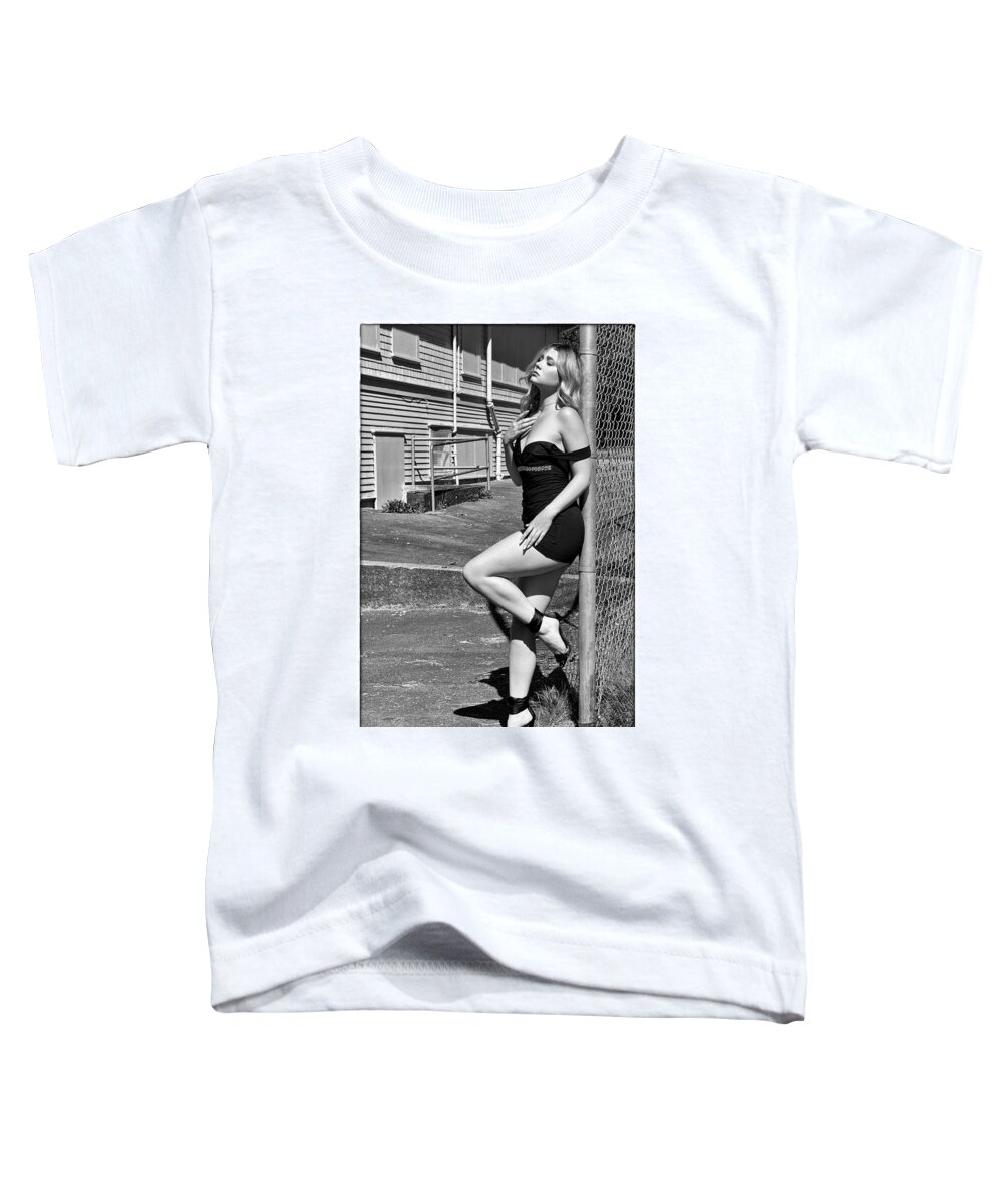 Female Toddler T-Shirt featuring the photograph The Backyard Fence by Doug Matthews