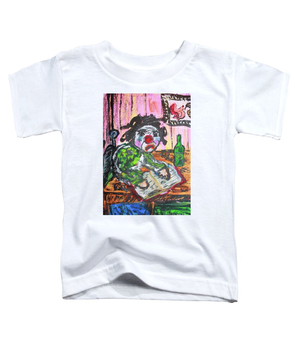 Acrylic Toddler T-Shirt featuring the painting The Clown After Hours by Odalo Wasikhongo