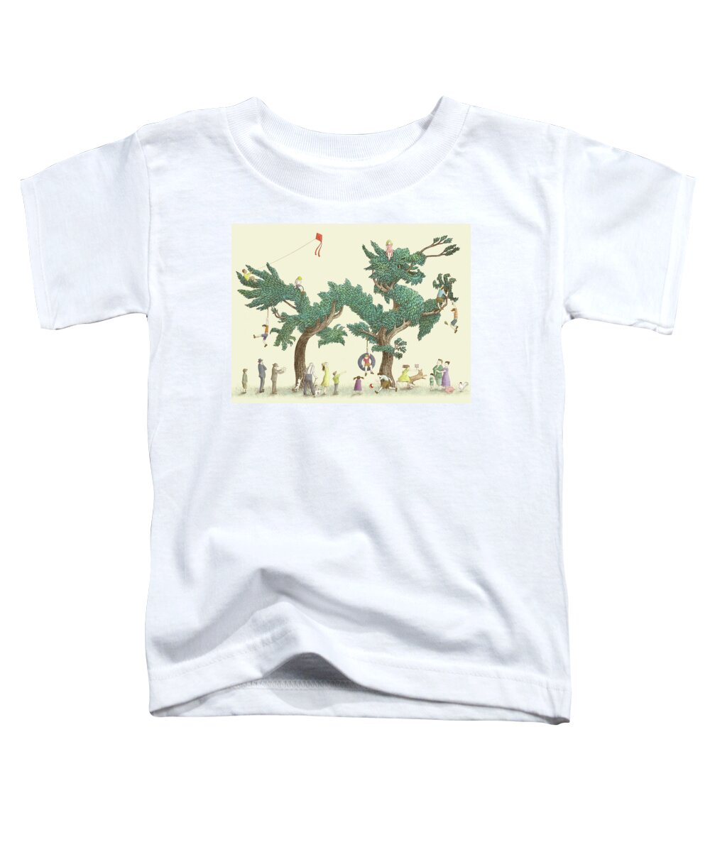 Dragon Toddler T-Shirt featuring the drawing The Dragon Tree by Eric Fan