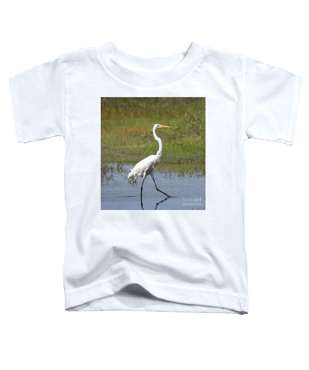 Egret Toddler T-Shirt featuring the photograph The Great Egret by Kerri Farley