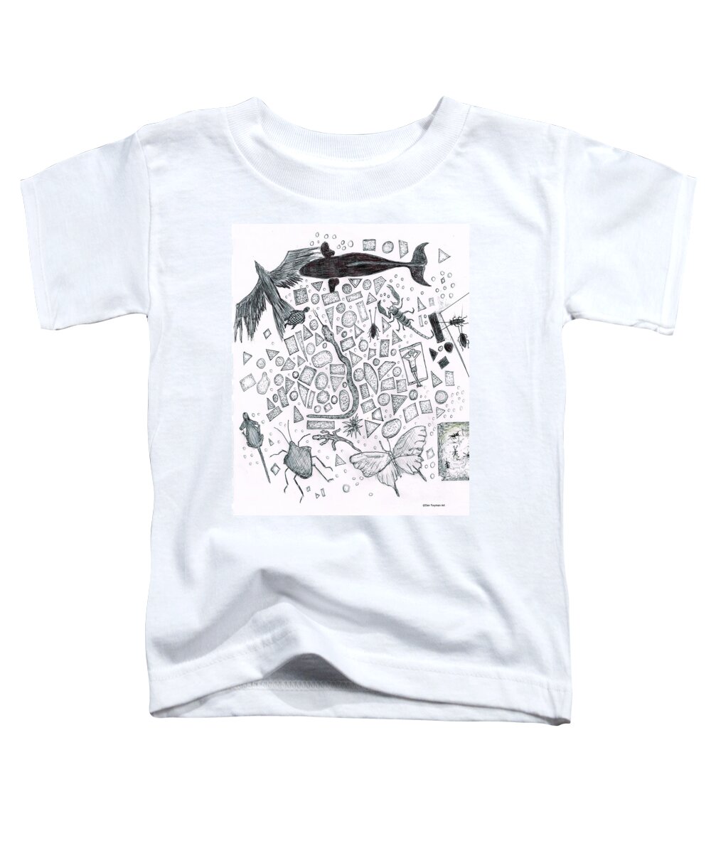 Nature Toddler T-Shirt featuring the drawing Top View by Dan Twyman