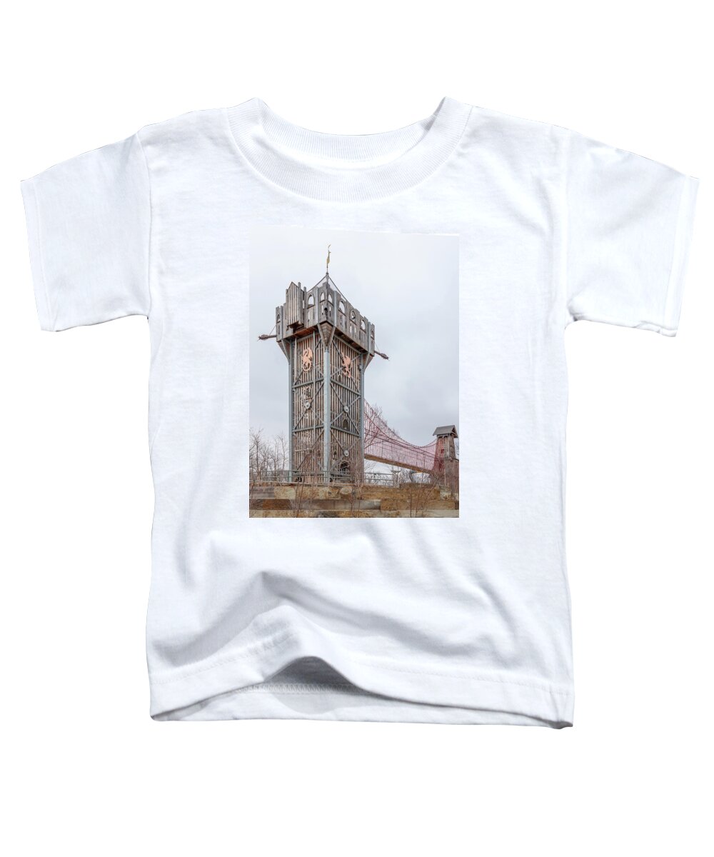 Gathering Place Toddler T-Shirt featuring the photograph Tulsas Gathering Place Playground Castle by Bert Peake