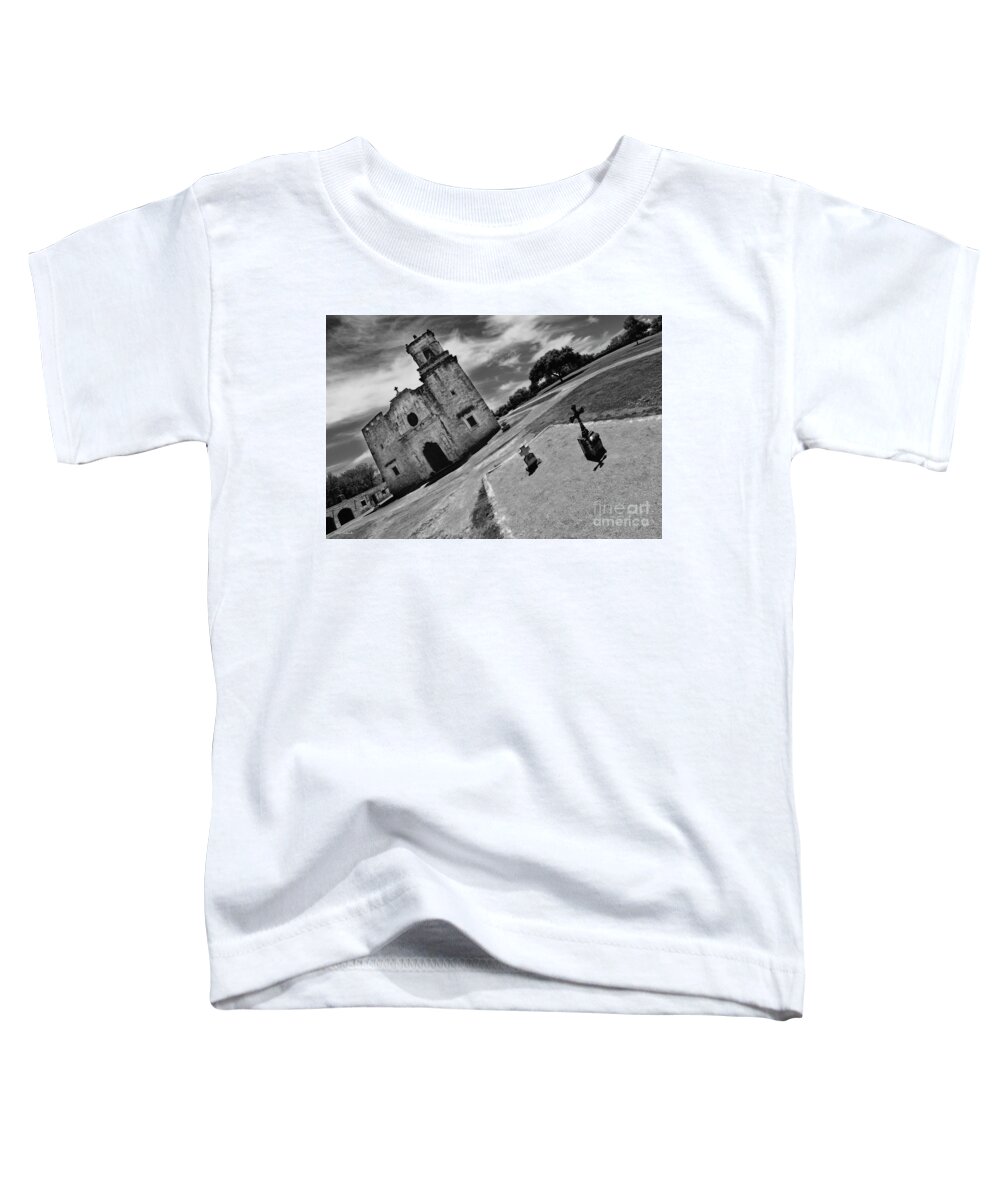  Toddler T-Shirt featuring the photograph Two Crosses And Mission San Jose San Antonio Texas by Blake Richards