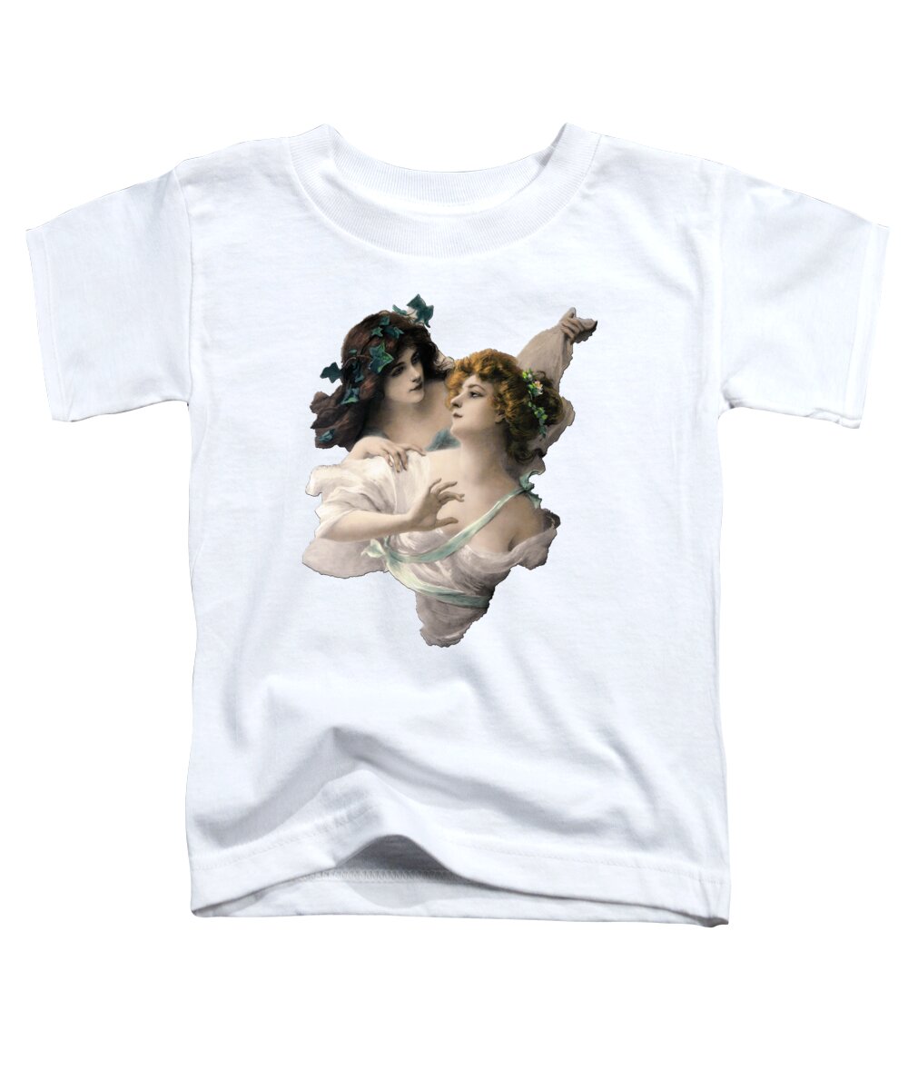 Two Virgins Toddler T-Shirt featuring the painting Two Virgins by Edouard Bisson by Rolando Burbon
