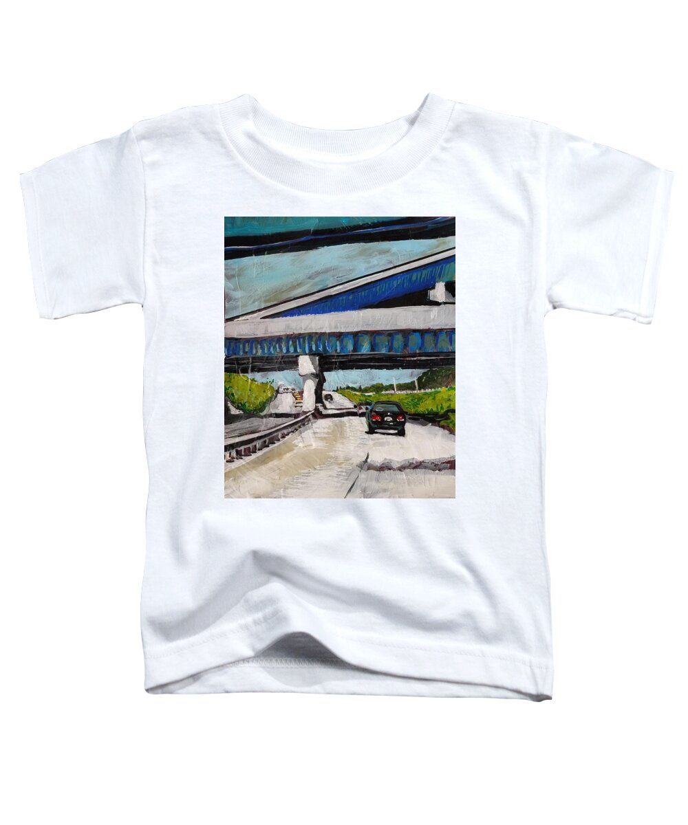 Road Toddler T-Shirt featuring the painting Underpass Z by Tilly Strauss