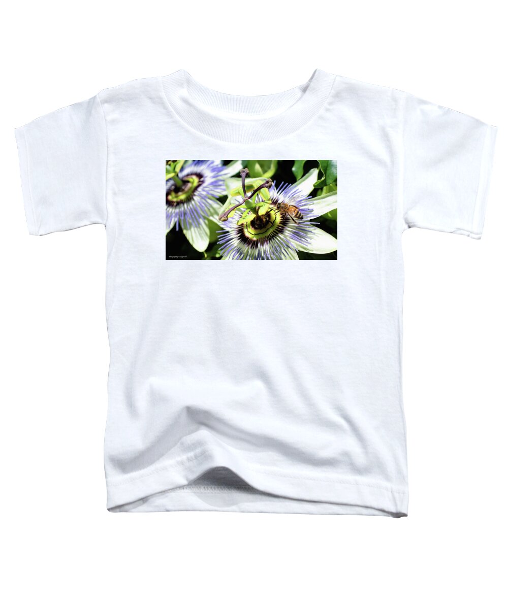 Wild Passion Flower Toddler T-Shirt featuring the digital art Wild passion flower 001 by Kevin Chippindall