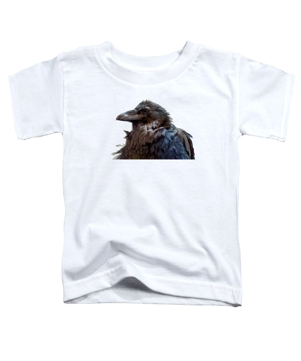 Raven Mug Gift Toddler T-Shirt featuring the painting Wiley Raven by Jeanette Mahoney