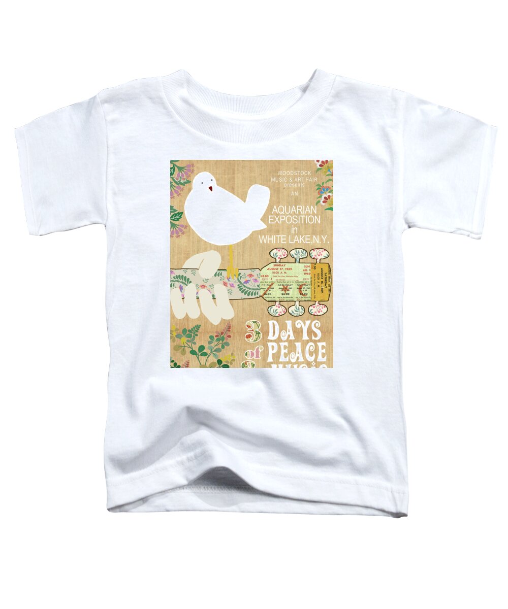 Woodstock Toddler T-Shirt featuring the mixed media Woodstock by Claudia Schoen