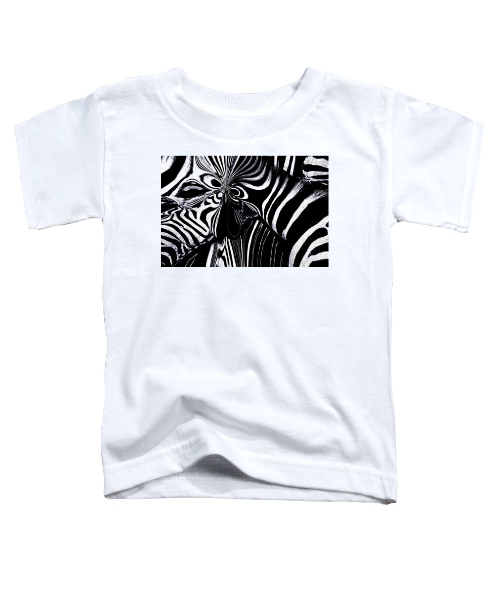 Abstract Toddler T-Shirt featuring the photograph Zebra Art by Debra Kewley