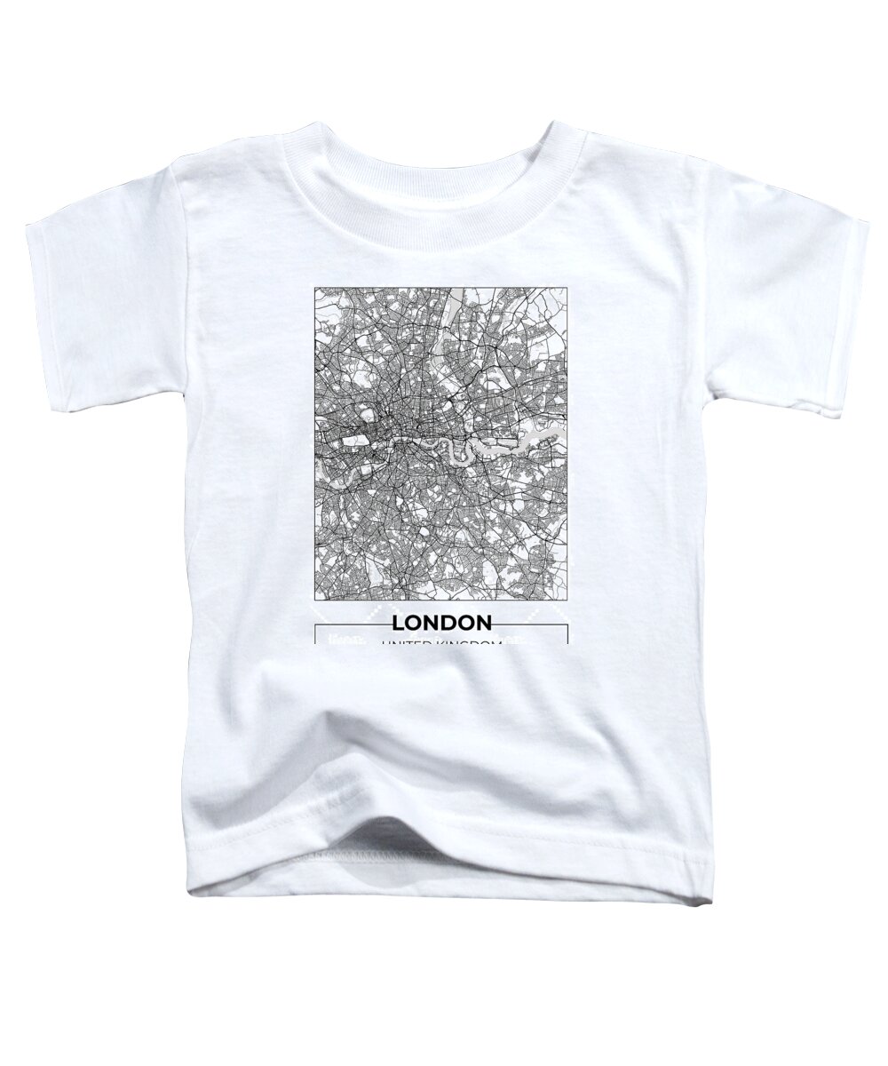 Oil On Canvas Toddler T-Shirt featuring the digital art Artistic map of London by Ahmet Asar #1 by Celestial Images